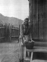 Анеле Григалиене на овцеводческой ферме. 1949. с. Теньга Онгудайского района