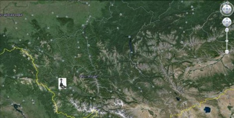 Место захоронения на спутниковой карте (с. Абай, Усть-Коксинского района)